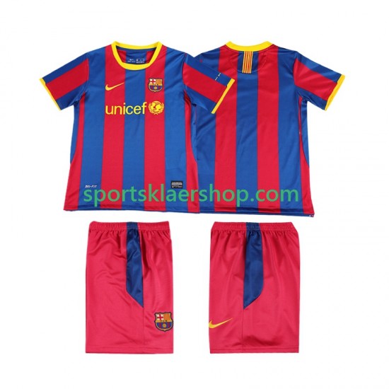 FC Barcelona drakt Retro Hjemmetrøye Kort erm 2010 2011 , Barnesett