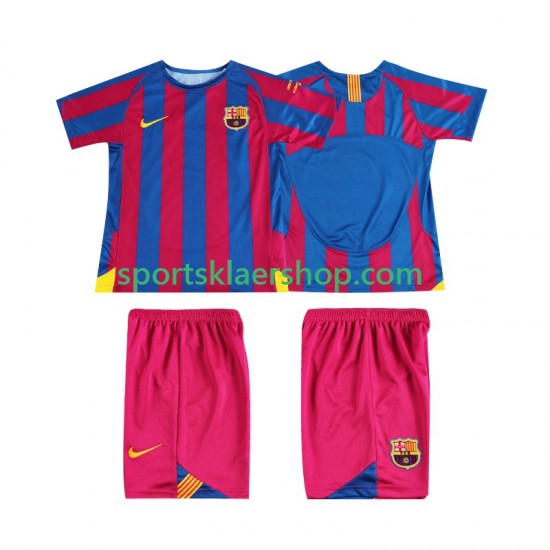 FC Barcelona drakt Champions League 2005 Retro Hjemmetrøye Kort erm 2006 , Barnesett
