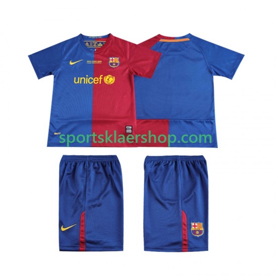 FC Barcelona drakt Champions League 2009 Retro Hjemmetrøye Kort erm 2008 , Barnesett