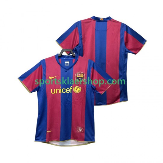 FC Barcelona drakt 2007 Retro Hjemmetrøye Kort erm 2008 , Herre