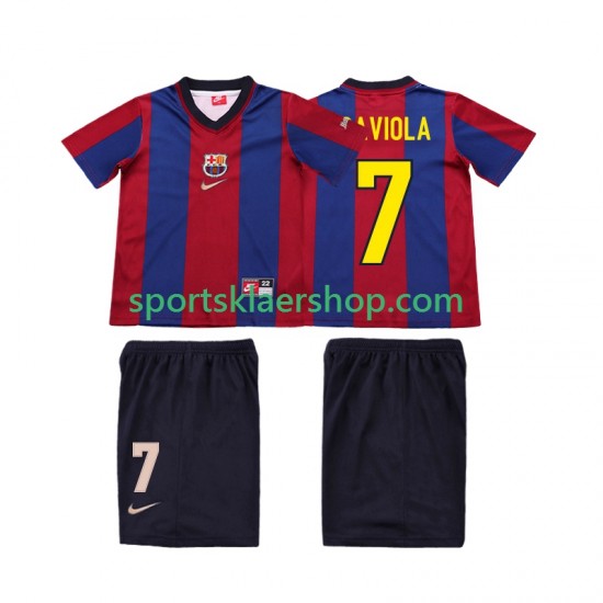 FC Barcelona drakt SAVIOLA 7 1998 Retro Hjemmetrøye Kort erm 1999 , Barnesett