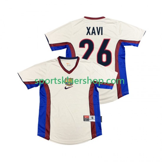 FC Barcelona drakt XAVI 26 1998 Retro Bortetrøye Kort erm 1999 , Herre
