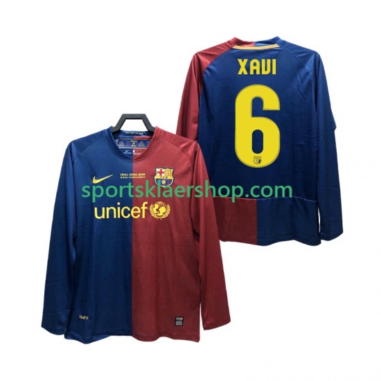 FC Barcelona drakt XAVI 6 Champions League 2009 Retro Hjemmetrøye Lang erm 2008 , Herre