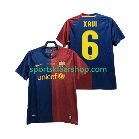 FC Barcelona drakt XAVI 6 Champions League 2009 Retro Hjemmetrøye Kort erm 2008 , Herre