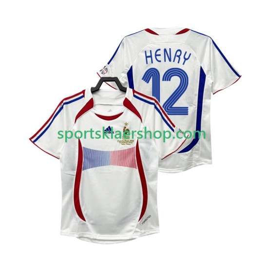Frankrike drakt Henry 12 Retro Bortetrøye Kort erm 2006 , Herre