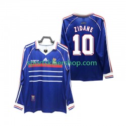 Frankrike drakt ZIDANE 10 1998 Retro Hjemmetrøye Lang erm , Herre