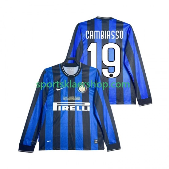 Inter Milan drakt CAMBIASSO 19 2009 Retro Hjemmetrøye Lang erm 2010 , Herre