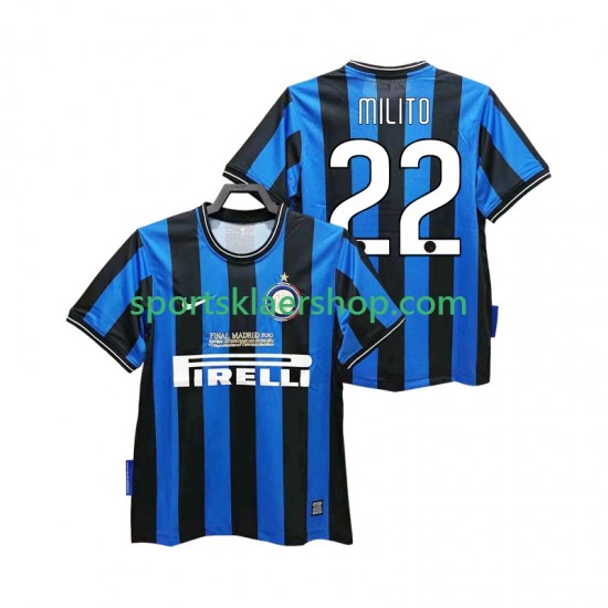 Inter Milan drakt MILITO 22 2009 Retro Hjemmetrøye Kort erm 2010 , Herre