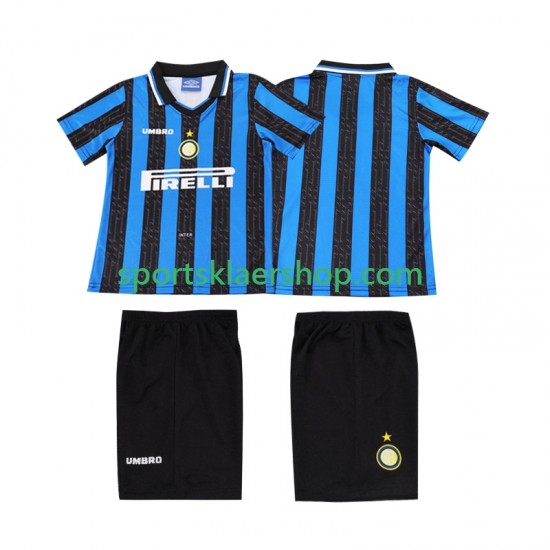 Inter Milan drakt 1997 1998 Retro Hjemmetrøye Kort erm , Barnesett