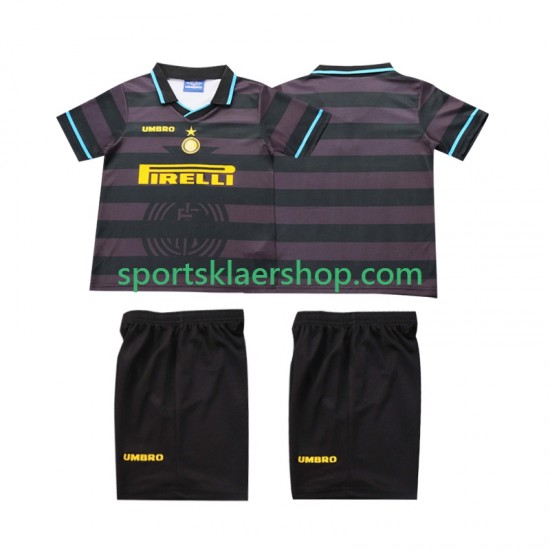 Inter Milan drakt 1997 1998 Retro Tredjetrøye Kort erm , Barnesett