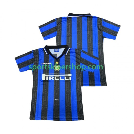 Inter Milan drakt 1997 1998 Retro Hjemmetrøye Kort erm , Herre