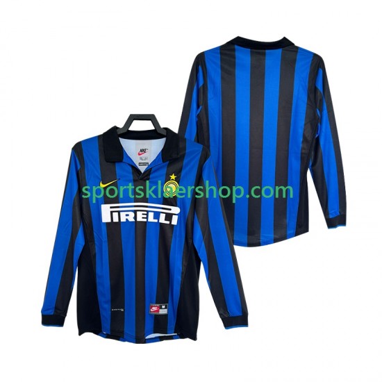 Inter Milan drakt 1998 Retro Hjemmetrøye Lang erm 1999 , Herre