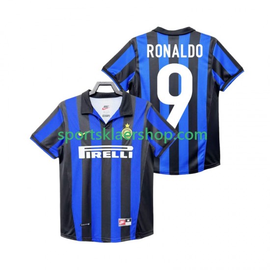 Inter Milan drakt Roanldo 9 1998 Retro Hjemmetrøye Kort erm 1999 , Herre