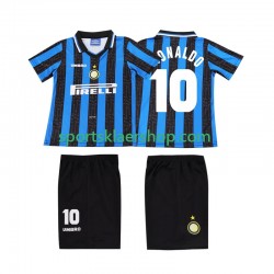 Inter Milan drakt Ronaldo 10 1997 1998 Retro Hjemmetrøye Kort erm , Barnesett