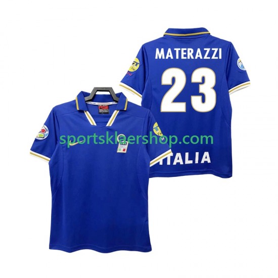 Italia drakt MATERAZZI 23 1996 Retro Hjemmetrøye Kort erm , Herre