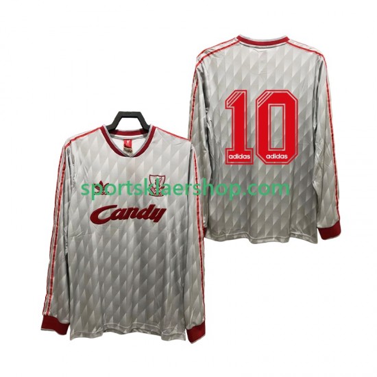 Liverpool drakt 10 1989 1991 Retro Bortetrøye Lang erm , Herre
