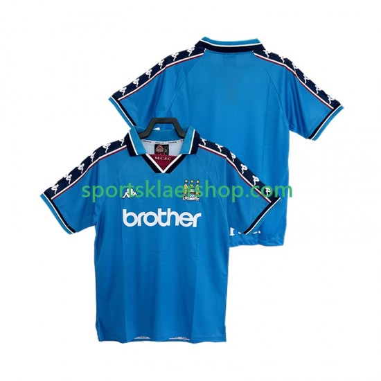 Manchester City drakt 1997 1998 Retro Hjemmetrøye Kort erm , Herre
