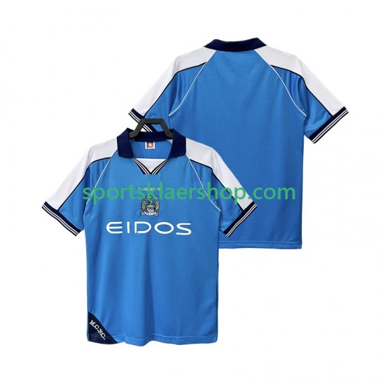 Manchester City drakt 2001 Retro Hjemmetrøye Kort erm 1999 , Herre