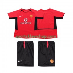 Manchester Utd drakt 2002 Retro Hjemmetrøye Kort erm 2004 , Barnesett