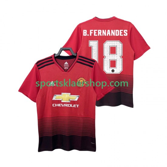 Manchester Utd drakt B.FERNANDES 18 2018 2019 Retro Hjemmetrøye Kort erm , Herre