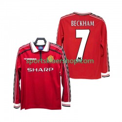 Manchester Utd drakt BECKHAM 7 1998 Retro Hjemmetrøye Lang erm 1999 , Herre