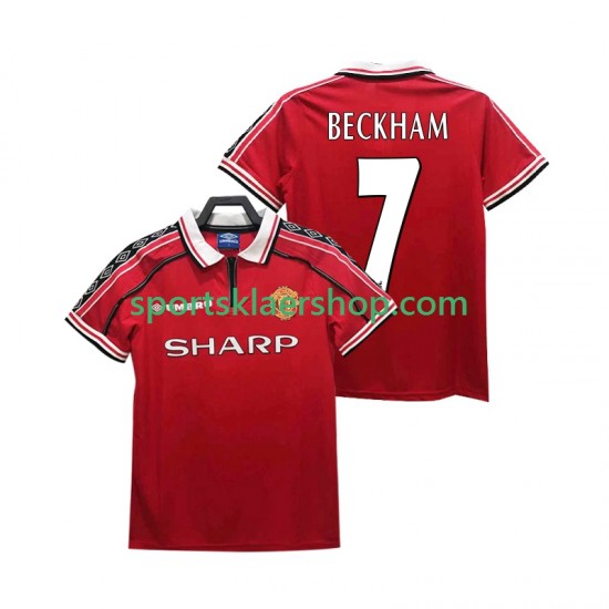 Manchester Utd drakt BECKHAM 7 1998 Retro Hjemmetrøye Kort erm 1999 , Herre