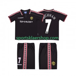 Manchester Utd drakt Beckham 7 1998 Retro Bortetrøye Kort erm 1999 , Barnesett