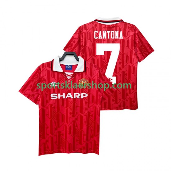 Manchester Utd drakt CANTONA 7 1992 Retro Hjemmetrøye Kort erm 1994 , Herre