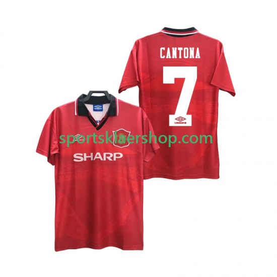 Manchester Utd drakt CANTONA 7 1996 Retro Hjemmetrøye Kort erm 1994 , Herre
