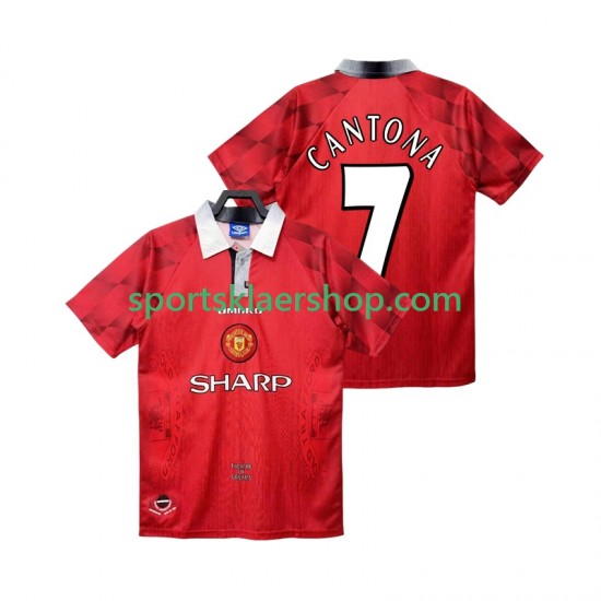 Manchester Utd drakt CANTONA 7 1996 1997 Retro Hjemmetrøye Kort erm , Herre