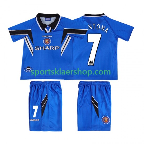Manchester Utd drakt CONTONA 7 1996 1998 Retro Tredjetrøye Kort erm , Barnesett