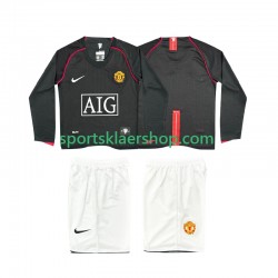 Manchester Utd drakt 2007 Retro Bortetrøye Lang erm 2008 , Barnesett