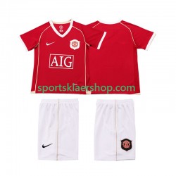 Manchester Utd drakt 2007 Retro Hjemmetrøye Kort erm 2006 , Barnesett
