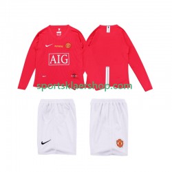 Manchester Utd drakt Premier League 2009 Retro Hjemmetrøye Lang erm 2008 , Barnesett
