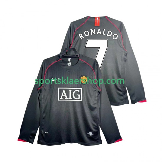 Manchester Utd drakt Critstiano Ronaldo 7 2007 Retro Bortetrøye Lang erm 2008 , Herre