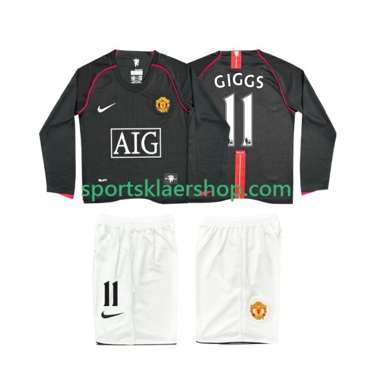 Manchester Utd drakt GIGGS 11 2007 Retro Bortetrøye Lang erm 2008 , Barnesett