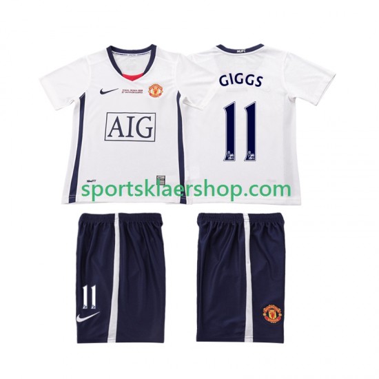 Manchester Utd drakt GIGGS 11 Champions League 2009 Retro Bortetrøye Kort erm 2008 , Barnesett