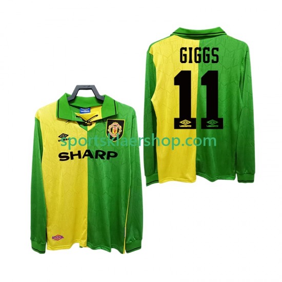 Manchester Utd drakt GIGGS 11 1992 Retro Bortetrøye Lang erm 1994 , Herre