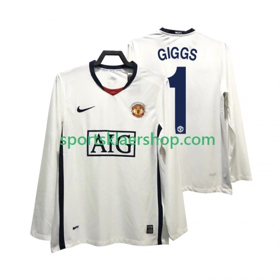 Manchester Utd drakt GIGGS 11 Premier League 2009 Retro Bortetrøye Lang erm 2008 , Herre
