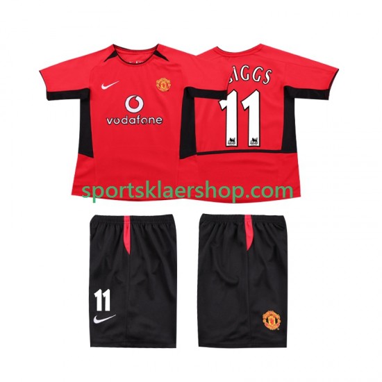 Manchester Utd drakt GIGGS 11 2002 Retro Hjemmetrøye Kort erm 2004 , Barnesett