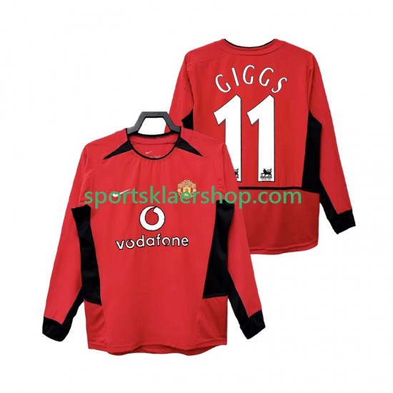 Manchester Utd drakt GIGGS 11 2002 Retro Hjemmetrøye Lang erm 2004 , Herre
