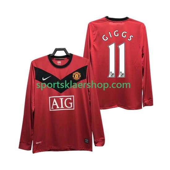 Manchester Utd drakt GIGGS 11 2009 Retro Hjemmetrøye Lang erm 2010 , Herre