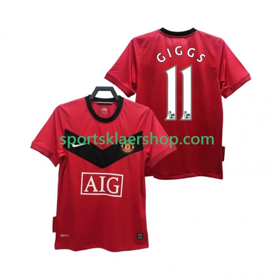 Manchester Utd drakt GIGGS 11 2009 Retro Hjemmetrøye Kort erm 2010 , Herre