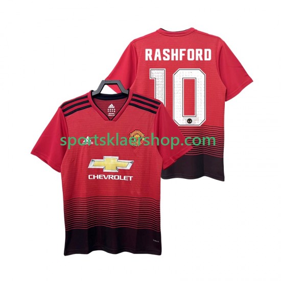 Manchester Utd drakt RASHFORD 10 2018 2019 Retro Hjemmetrøye Kort erm , Herre