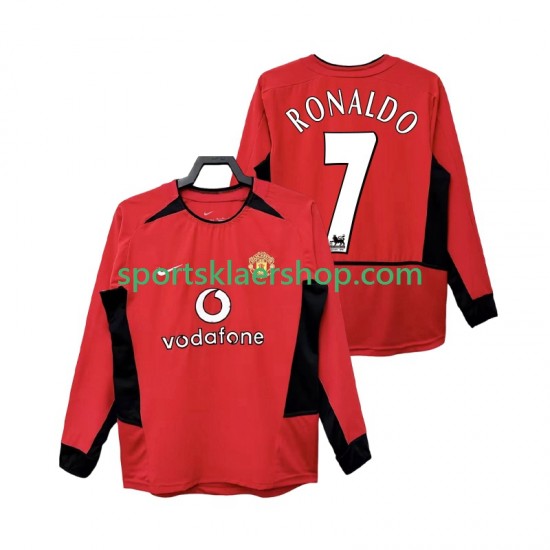 Manchester Utd drakt RONALDO 7 2002 Retro Hjemmetrøye Lang erm 2004 , Herre