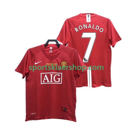 Manchester Utd drakt RONALDO 7 2007 Retro Hjemmetrøye Kort erm 2008 , Herre