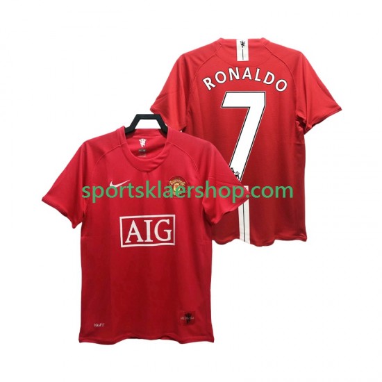 Manchester Utd drakt RONALDO 7 Premier League 2007 Retro Hjemmetrøye Kort erm 2008 , Herre