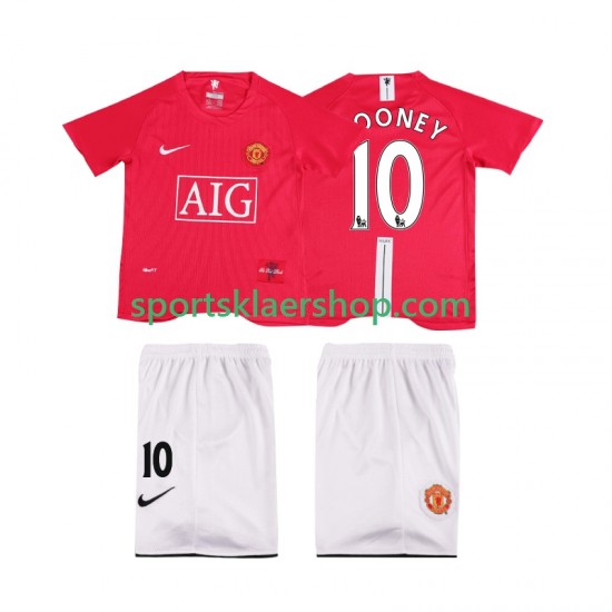 Manchester Utd drakt ROONEY 10 Premier League 2007 Retro Hjemmetrøye Kort erm 2008 , Barnesett