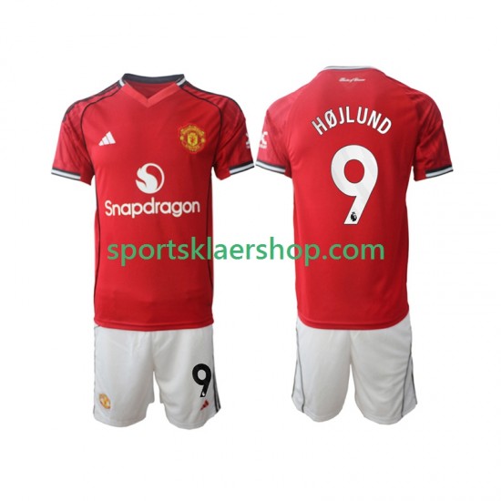 Manchester Utd drakt Rasmus Hojlund 9 Hjemmetrøye Kort erm 2025-2026 , Barnesett