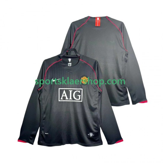 Manchester Utd drakt 2007 Retro Bortetrøye Lang erm 2008 , Herre